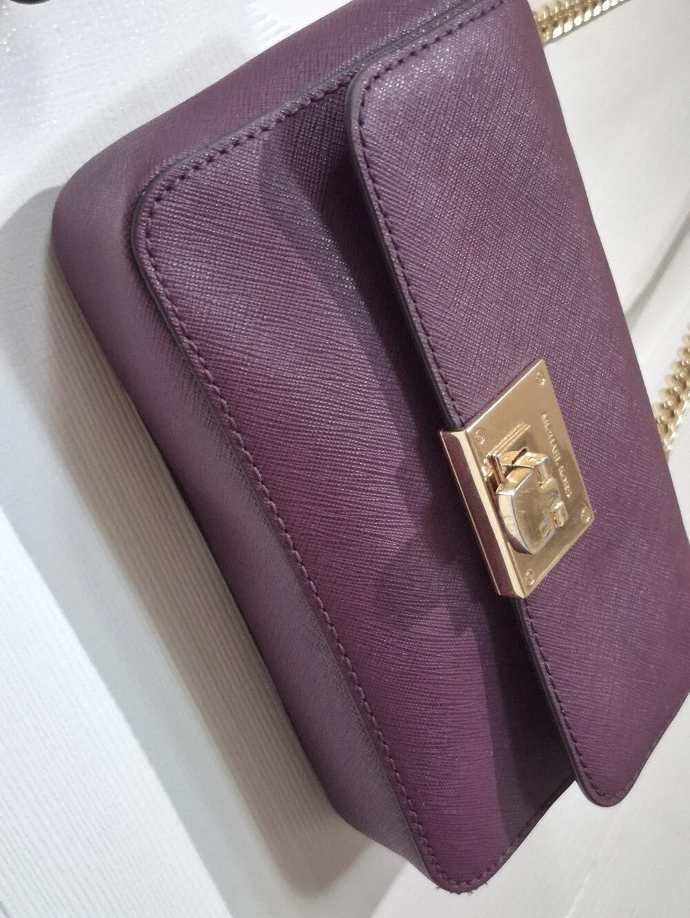 Michael Kors Tina Plum Purple Saffiano Crossbody